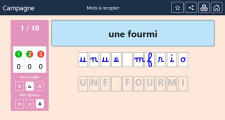 copie d'écran d'une activité